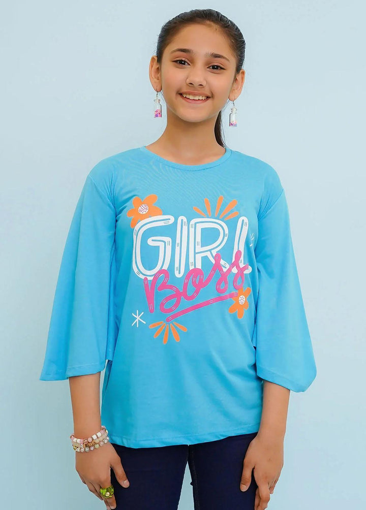 Ochre Jersey Fancy T-Shirts for Girls -  OGK-286