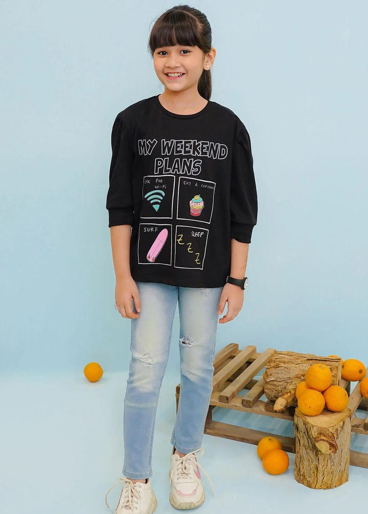 Ochre Jersey Fancy T-Shirts for Girls -  OGK-287