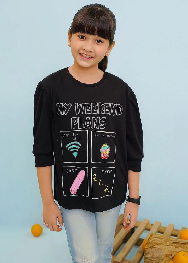 Ochre Jersey Fancy T-Shirts for Girls -  OGK-287