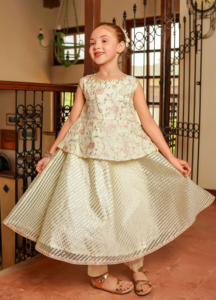 Ochre Cotton Silk Fancy 2 Piece Suit for Girls -  OFW-MAX-03