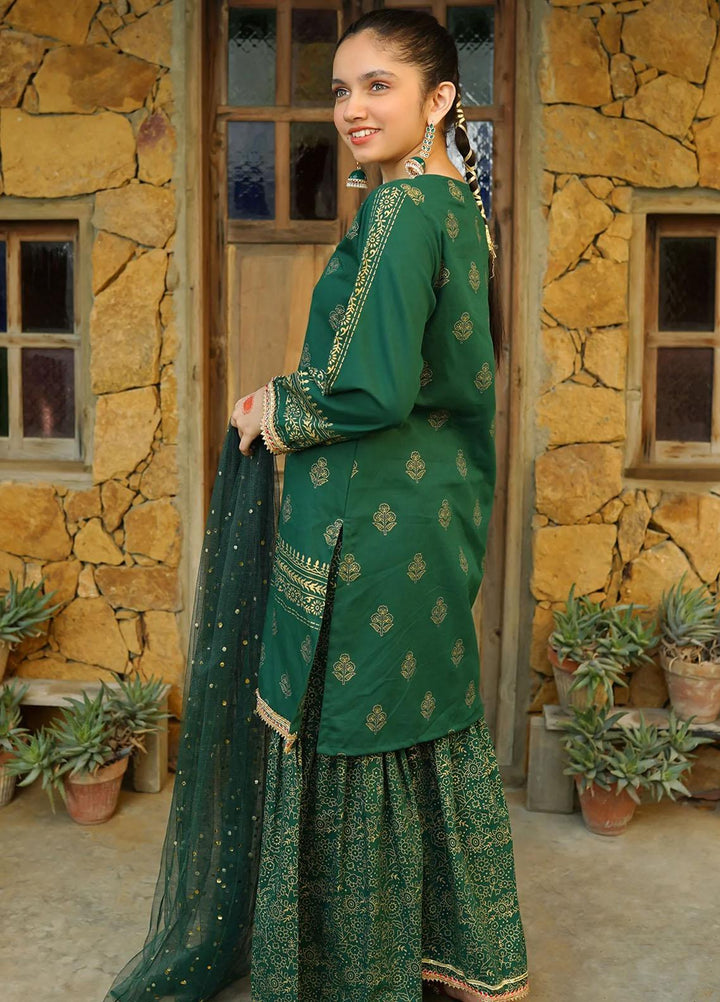 Ochre Cotton Fancy 3 Piece Suit for Girls -  OFW-PC-10