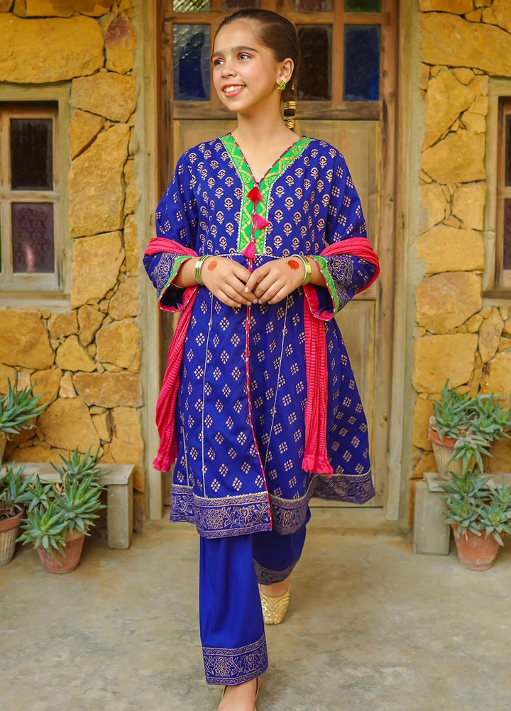 Ochre Cotton Fancy 3 Piece Suit for Girls -  OFW-PC-06