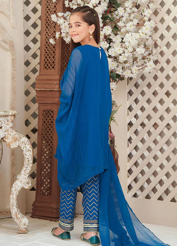 Ochre Chiffon Fancy 3 Piece Suit for Girls -  OFW-AC-06