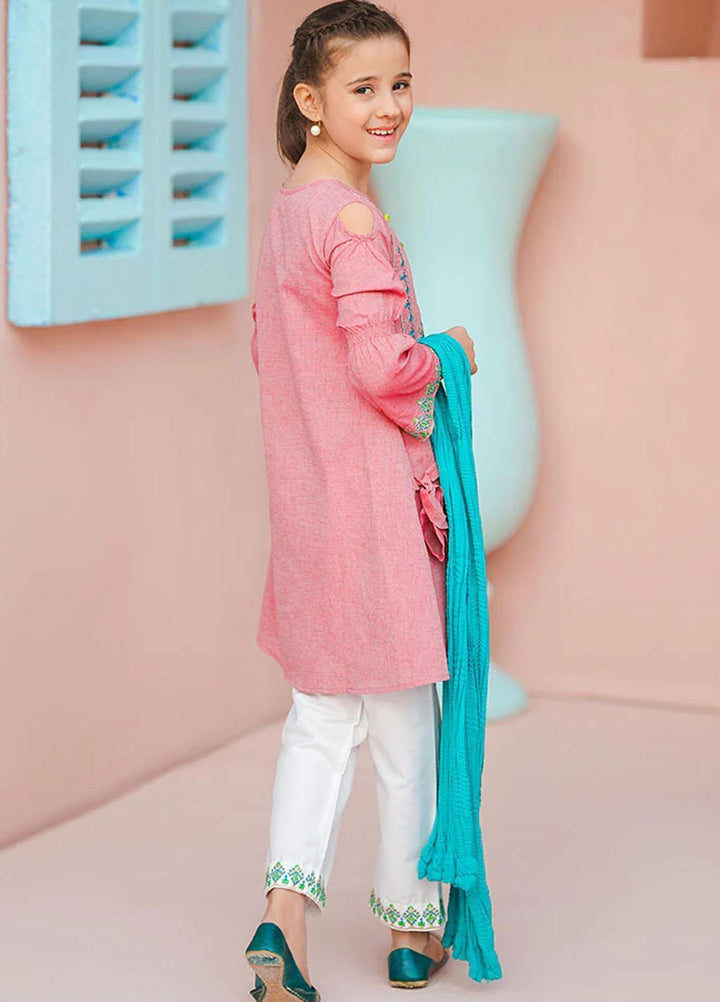 Ochre Chambray Fancy 3 Piece Suit for Girls -  OFW-EM-02