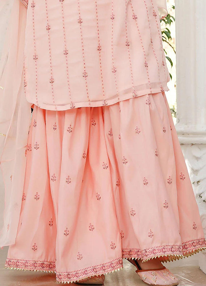 Ochre Chiffon Fancy 3 Piece Suit for Girls -  OFW-EM-03