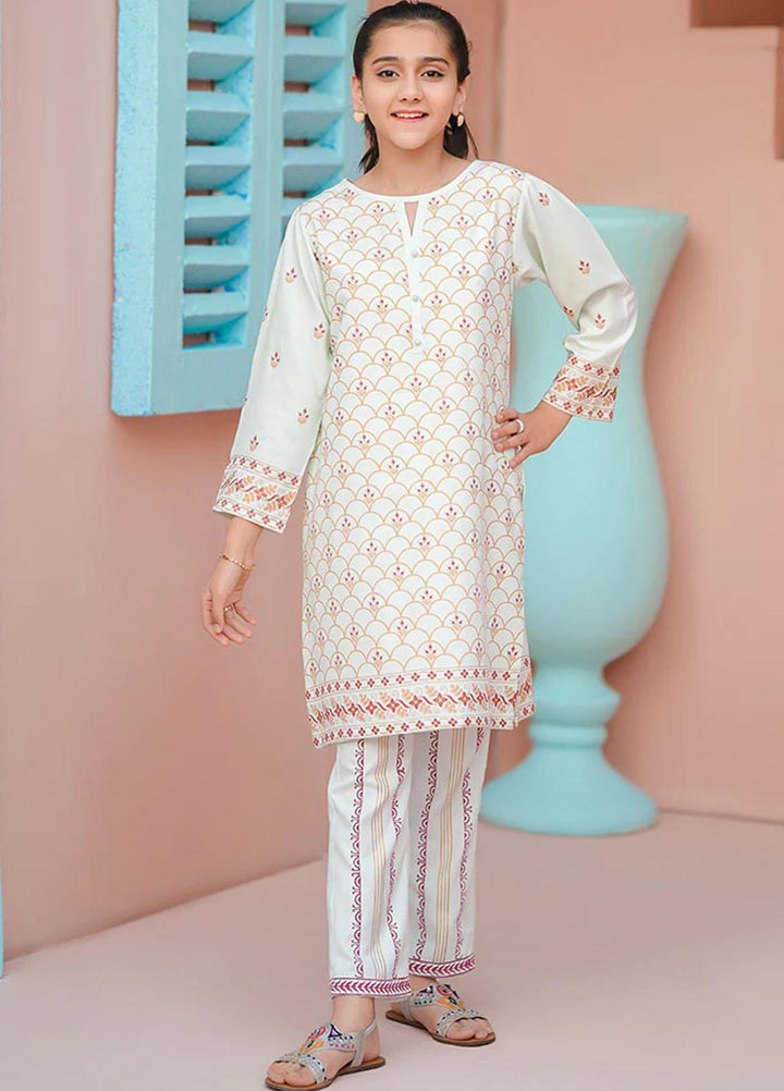 Ochre Cotton Fancy 2 Piece Suit for Girls -  OFW-COR-11