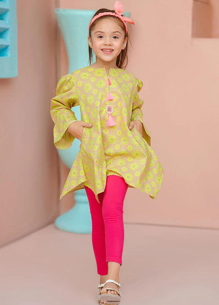 Ochre Cotton Fancy Shirt for Girls -  OFK-PRC-04