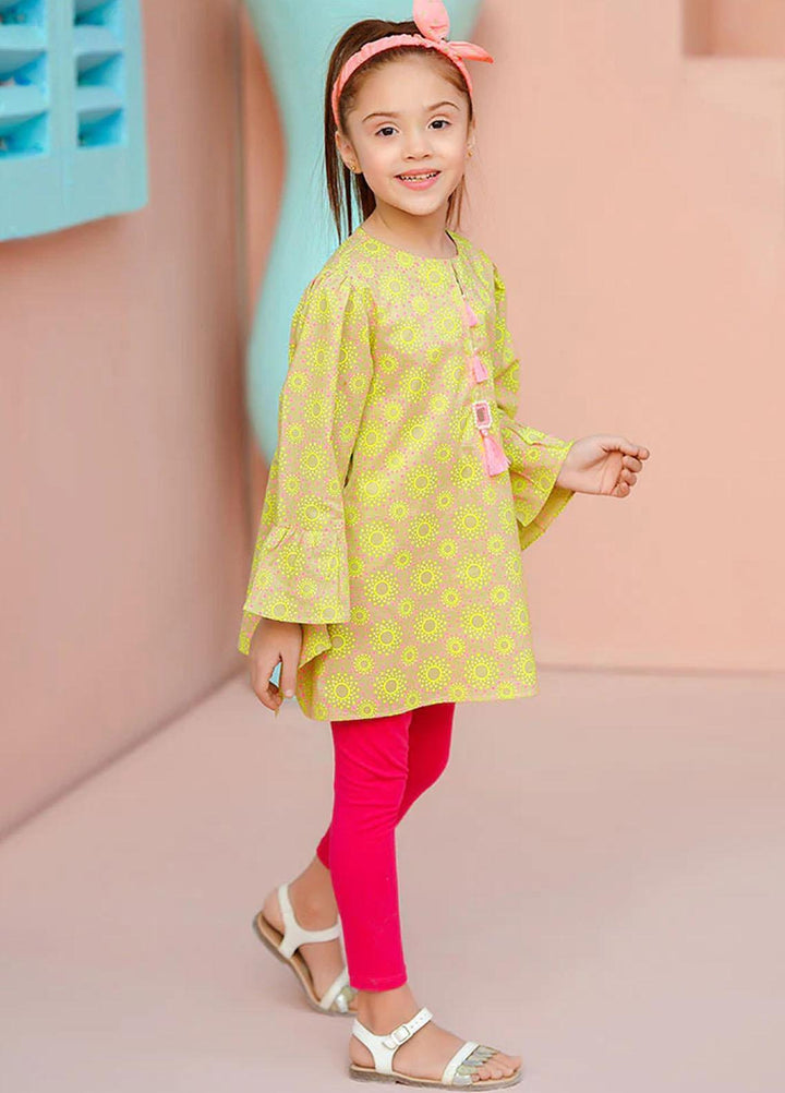 Ochre Cotton Fancy Shirt for Girls -  OFK-PRC-04