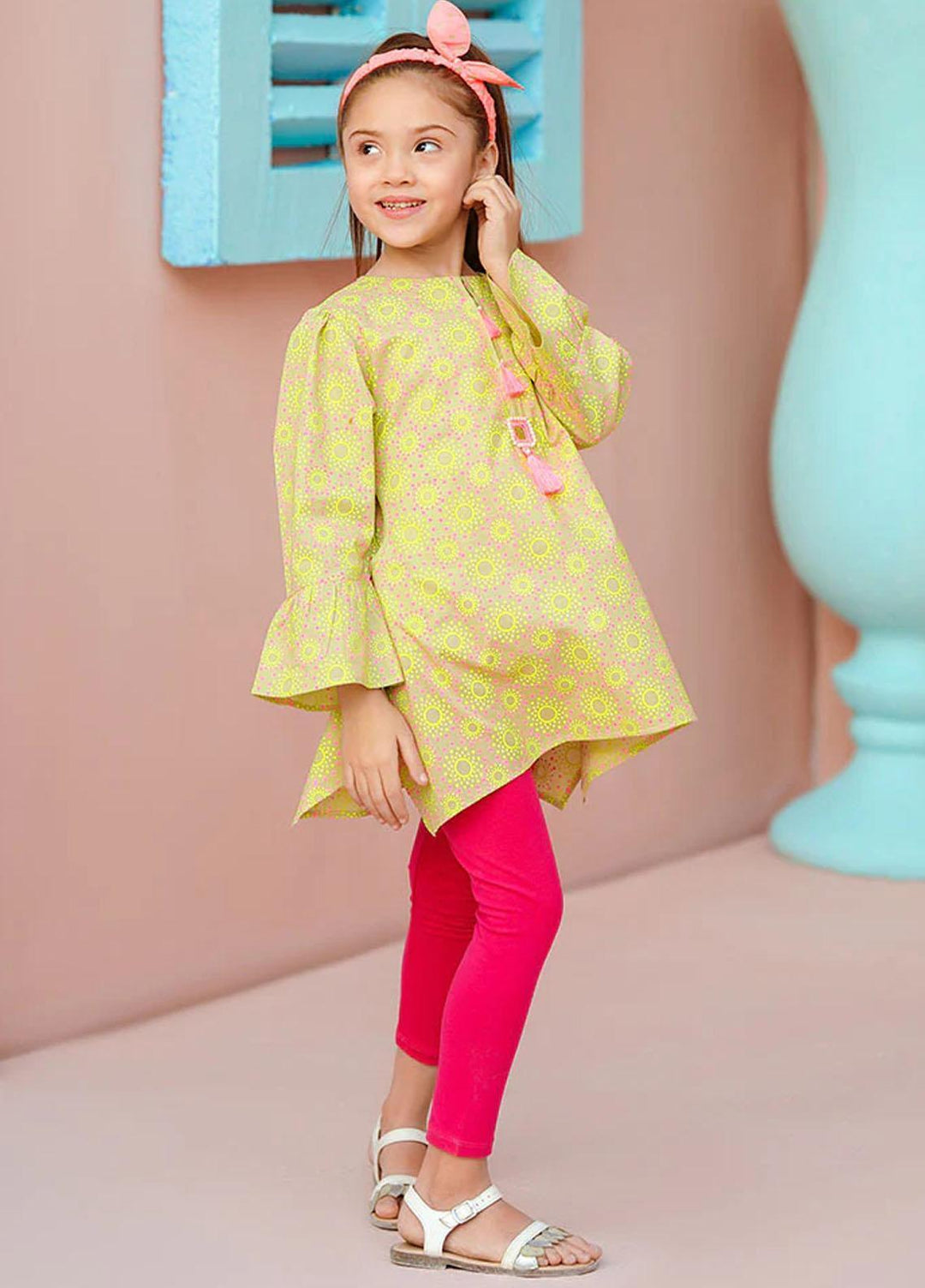 Ochre Cotton Fancy Shirt for Girls -  OFK-PRC-04