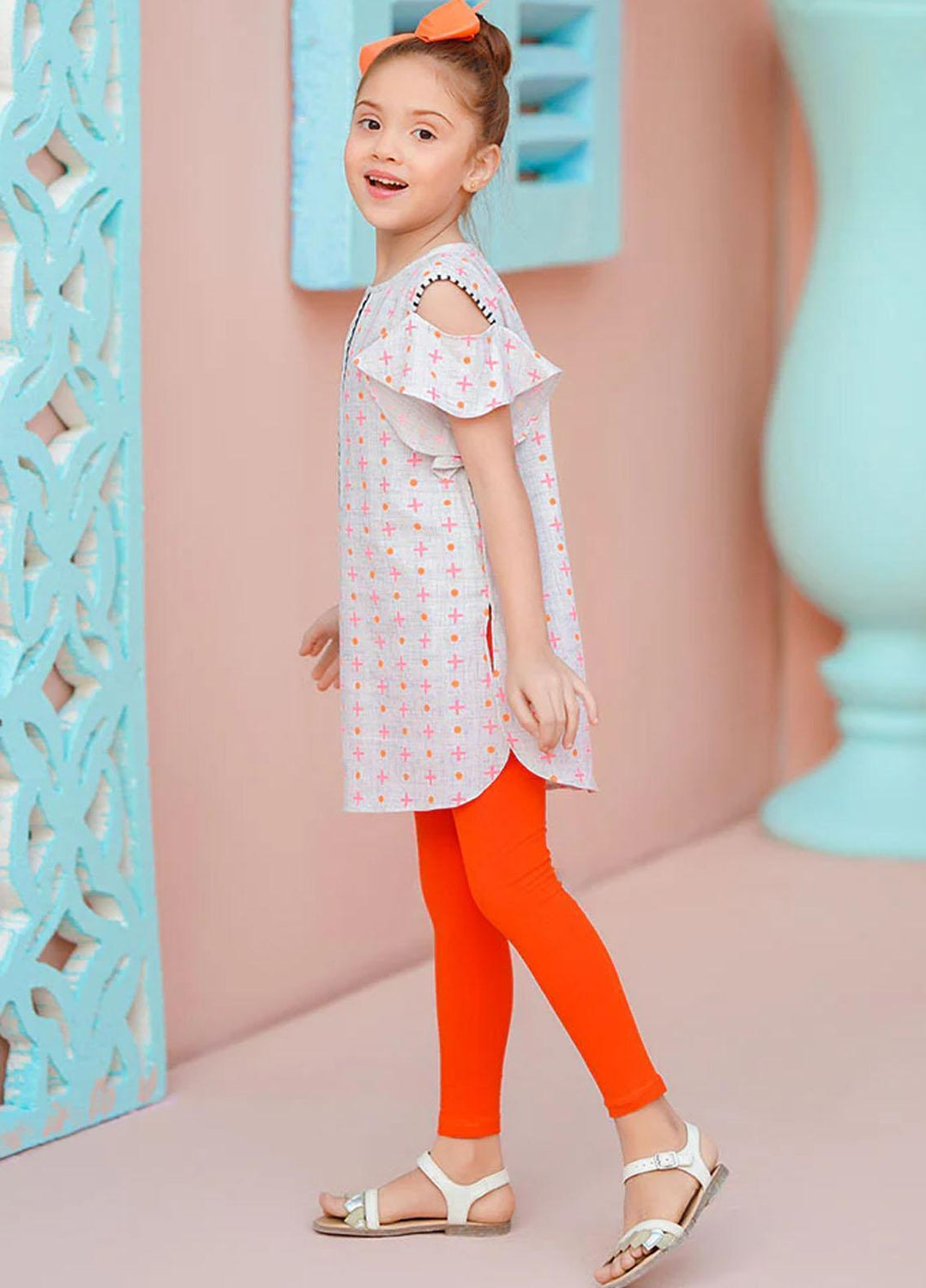 Ochre Cotton Fancy Shirt for Girls -  OFK-PRC-07