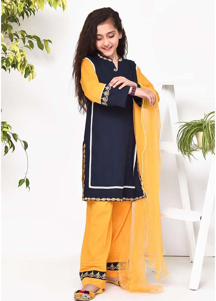 Ochre Cotton   3 Piece for Girls -  OFK-763
