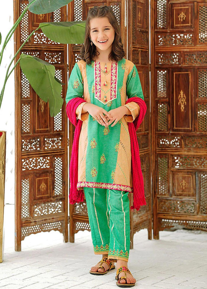 Ochre Khaddar Embroidered 3 Piece for Girls -  OFW 540