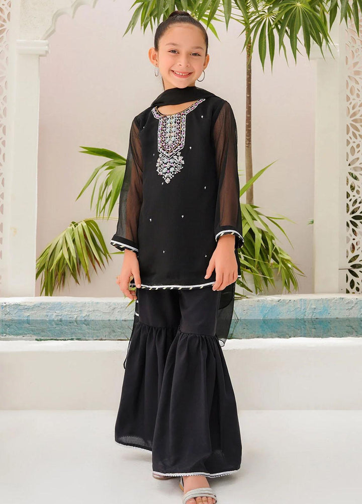 Ochre Chiffon Eastern 3 Piece Suit for Girls -  OFW-AC-31