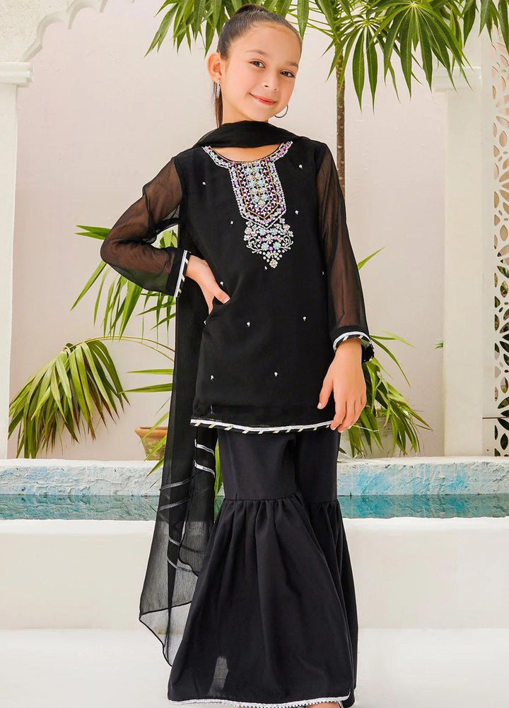 Ochre Chiffon Eastern 3 Piece Suit for Girls -  OFW-AC-31