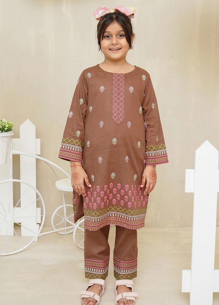 Ochre Cotton Printed Co-ords for Girls -  OFW-COR-42