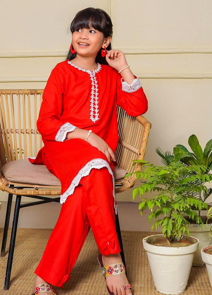 Ochre Cotton Western 2 Piece Suit for Girls -  OFW-SC-17