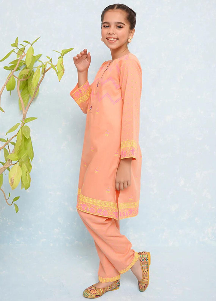 Ochre Cotton Fancy 2 Piece Suit for Girls -  OFW-COR-09