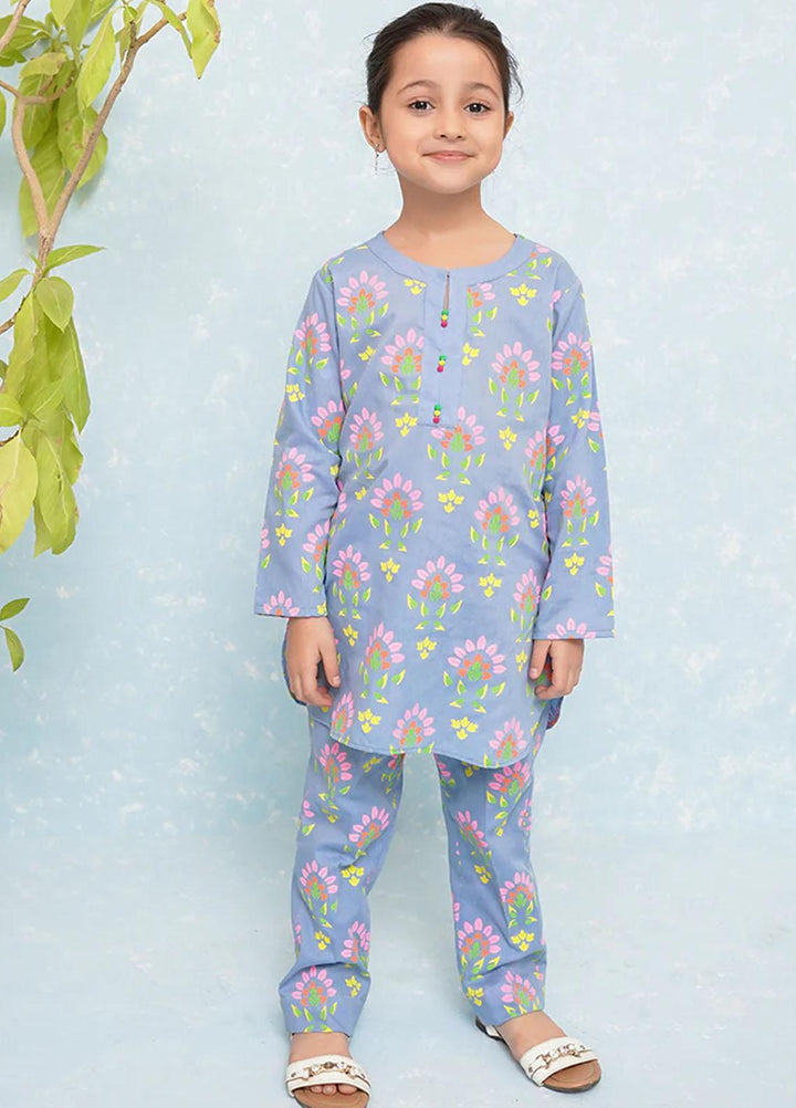 Ochre Cotton Fancy 2 Piece Suit for Girls -  OFW-COR-08