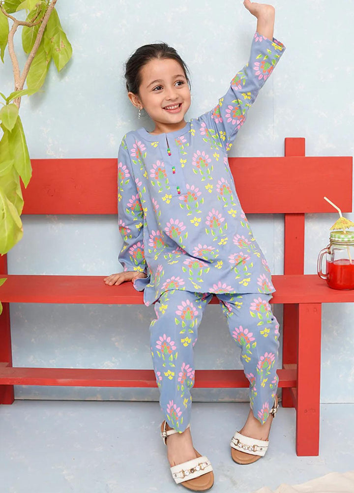 Ochre Cotton Fancy 2 Piece Suit for Girls -  OFW-COR-08