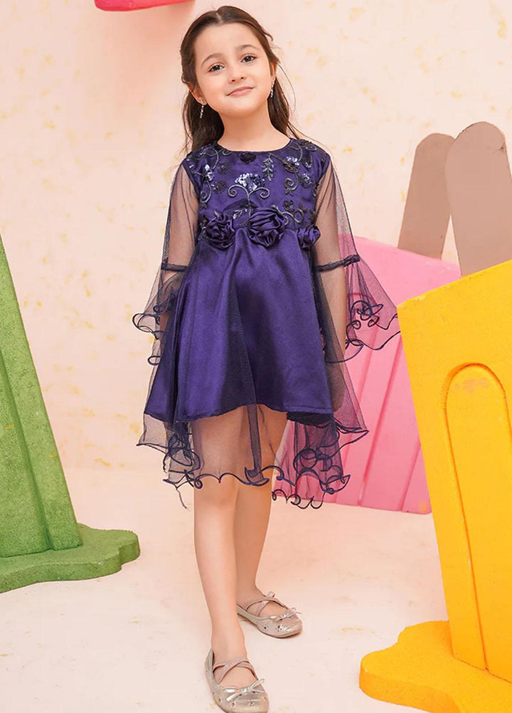 Ochre Net Fancy Frock for Girls -  OWT-601