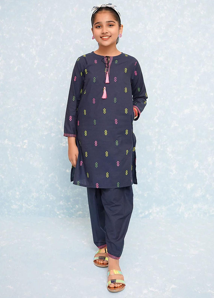 Ochre Cotton Fancy 2 Piece Suit for Girls -  OFW-COR-15