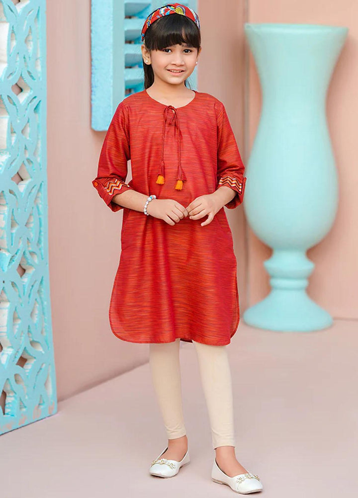 Ochre Cotton Fancy Top for Girls -  OFW-SC-04