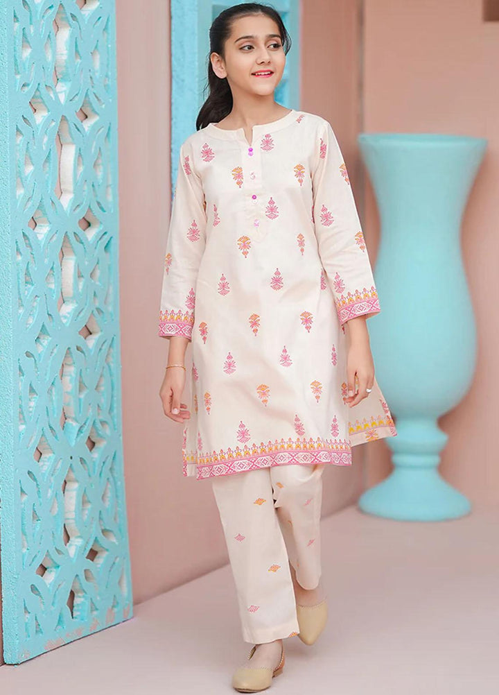 Ochre Cotton Fancy 2 Piece Suit for Girls -  OFW-COR-13