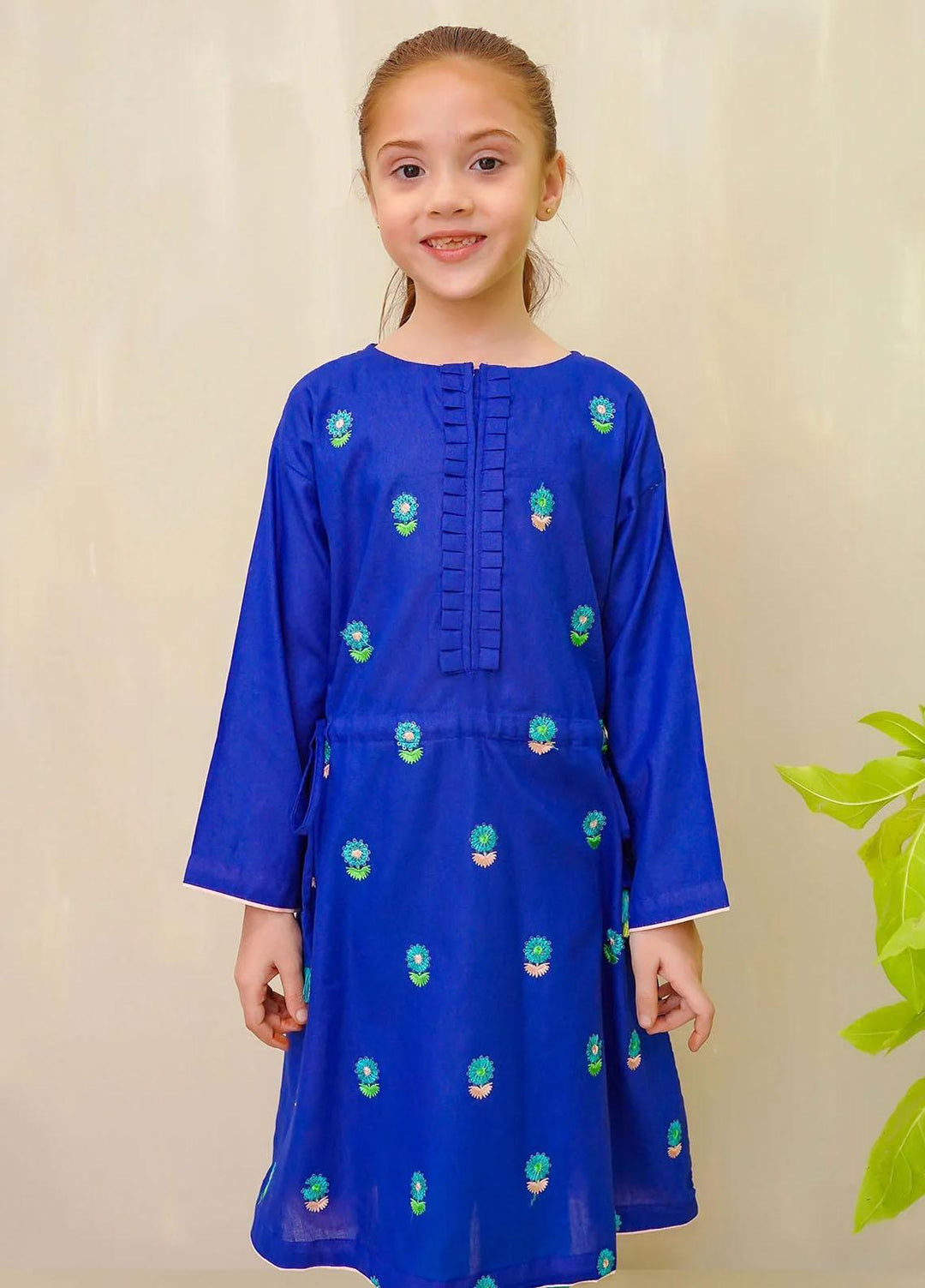 Ochre Cotton Printed Kurti for Girls -  OFK-PRC-14