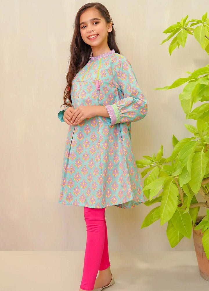 Ochre Cotton Printed Kurti for Girls -  OFK-PRC-17