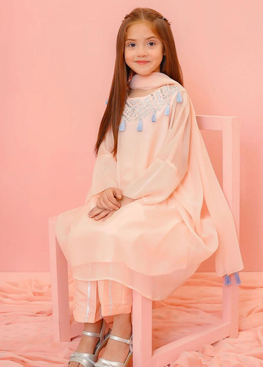 Ochre Chiffon Casual 3 Piece for Girls -  OFW-AC-19