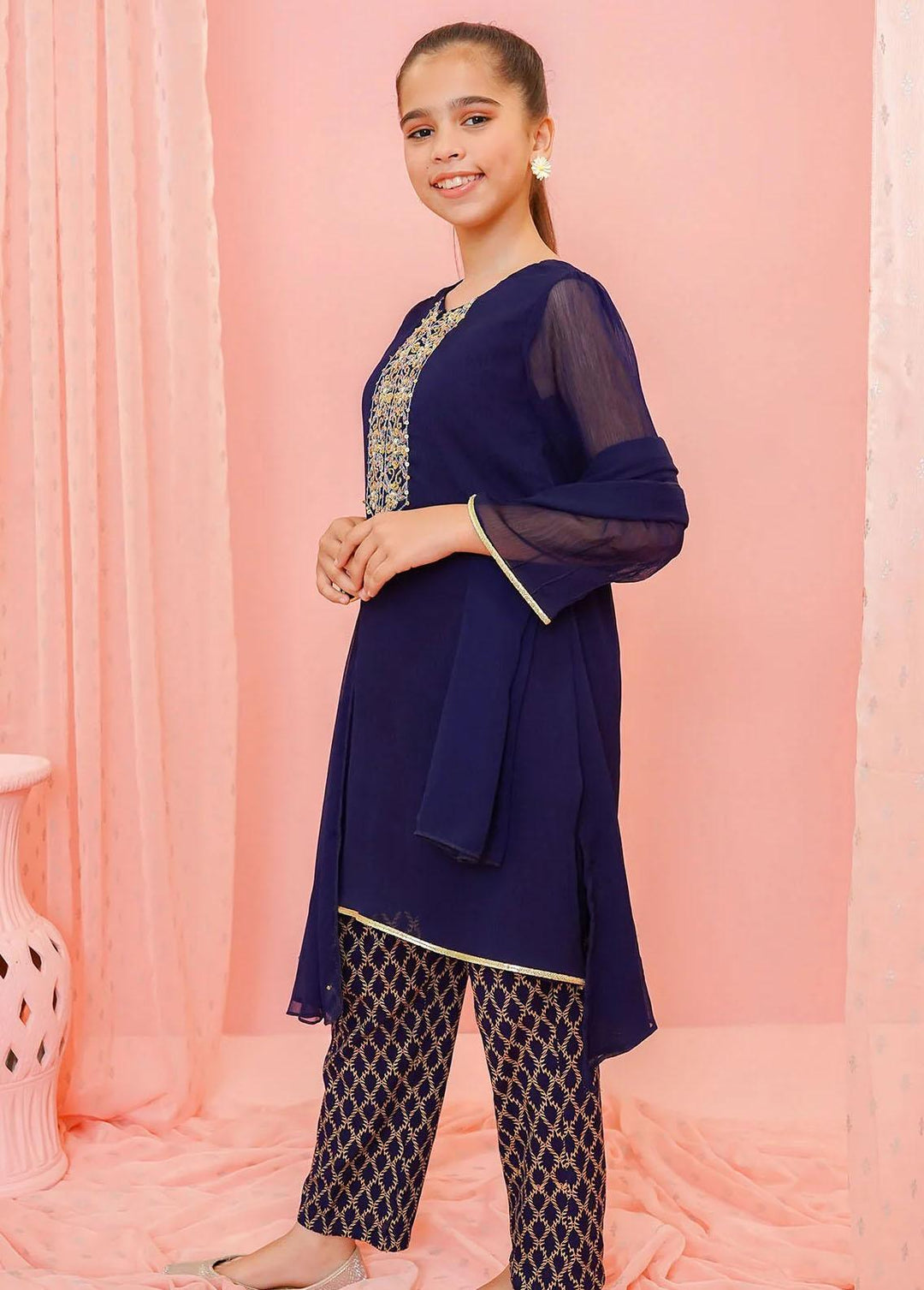 Ochre Chiffon Casual 3 Piece for Girls -  OFW-AC-20