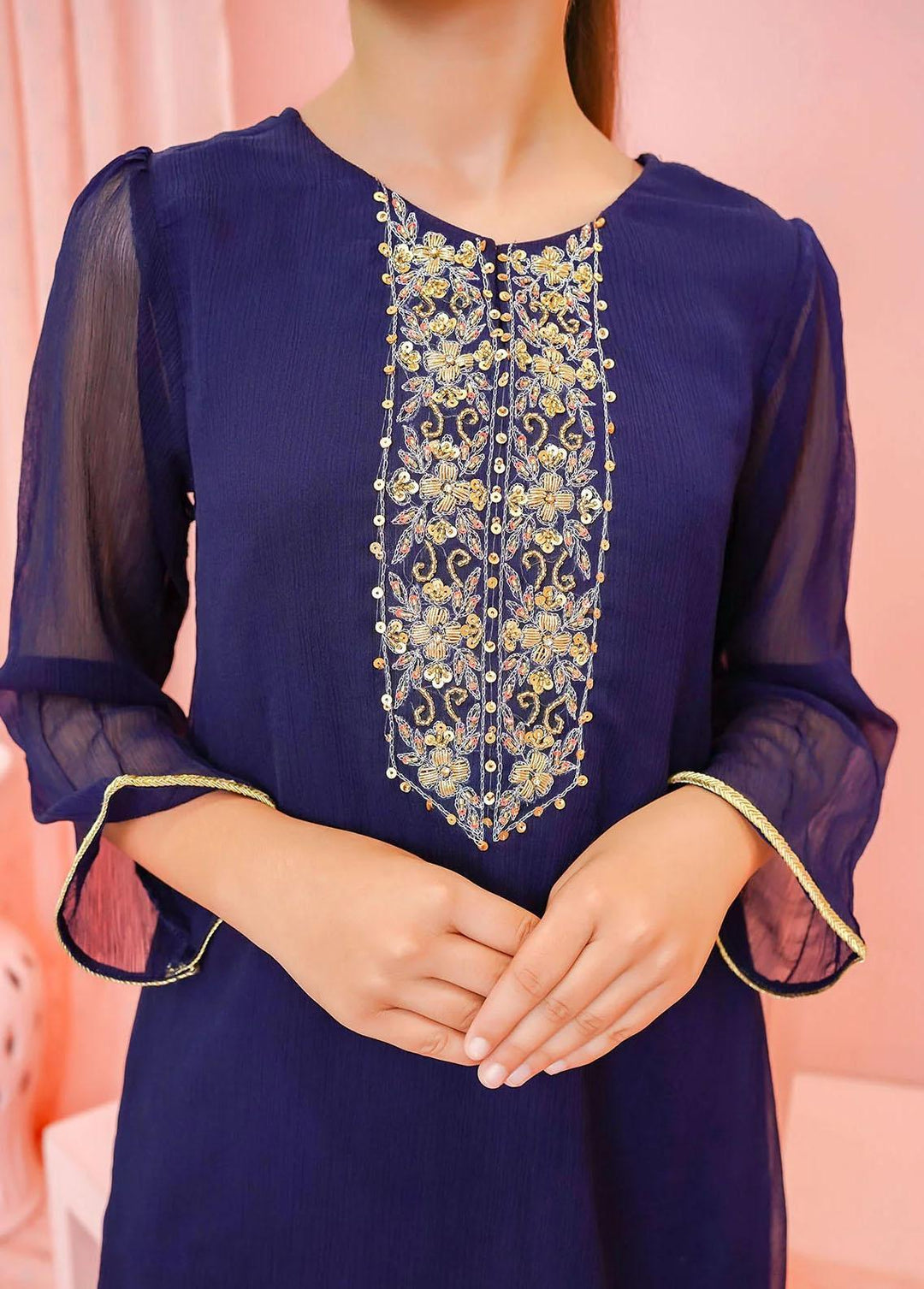 Ochre Chiffon Casual 3 Piece for Girls -  OFW-AC-20