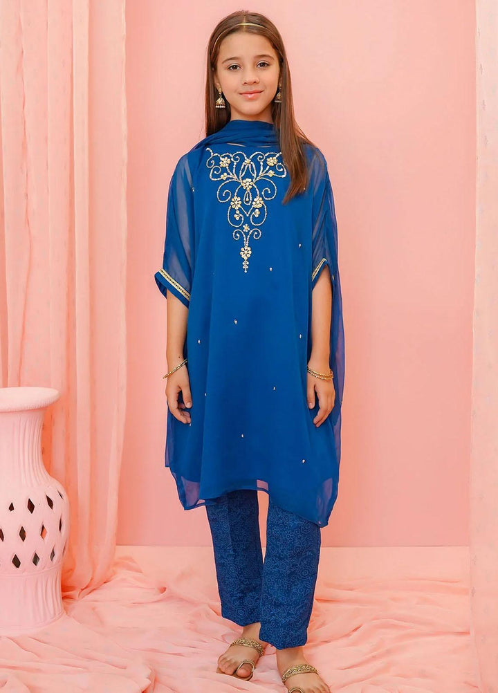 Ochre Chiffon Casual 3 Piece Suit for Girls -  OFW-AC-21