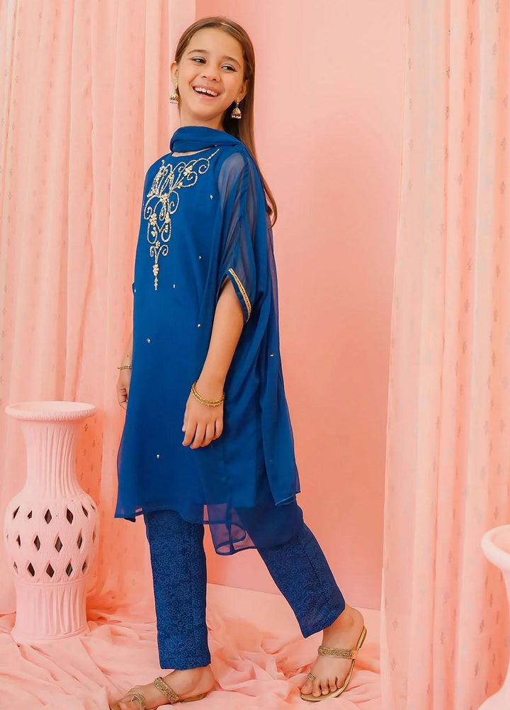 Ochre Chiffon Casual 3 Piece Suit for Girls -  OFW-AC-21