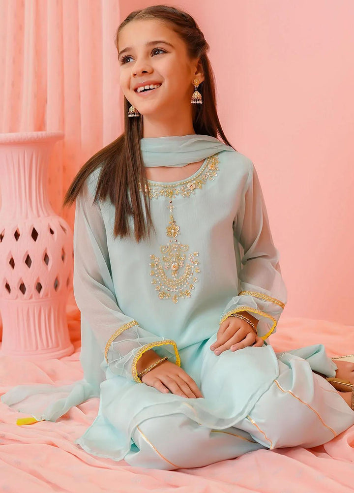 Ochre Chiffon Casual 3 Piece Suit for Girls -  OFW-AC-24