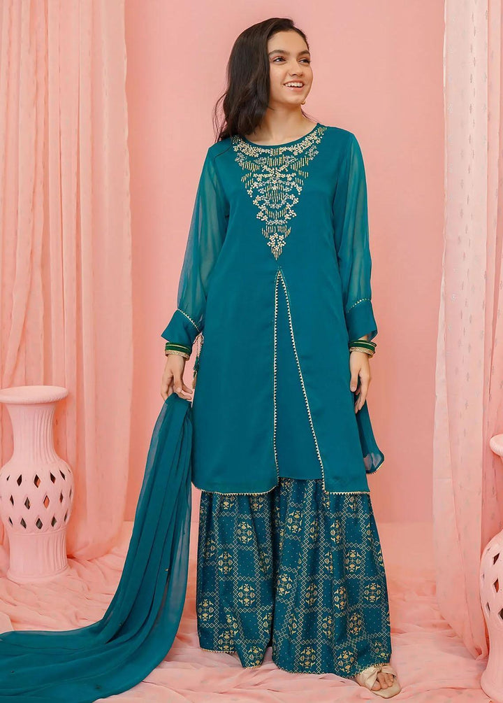 Ochre Chiffon Casual 3 Piece for Girls -  OFW-AC-26