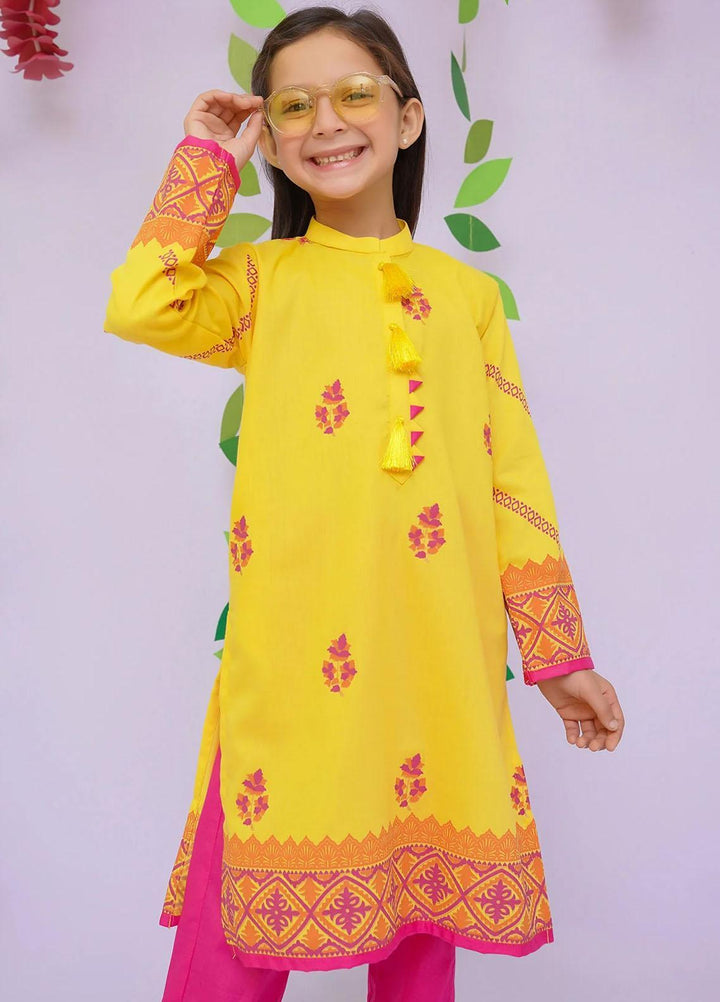 Ochre Cotton Printed Co-Ords for Girls -  OFW-COR-16