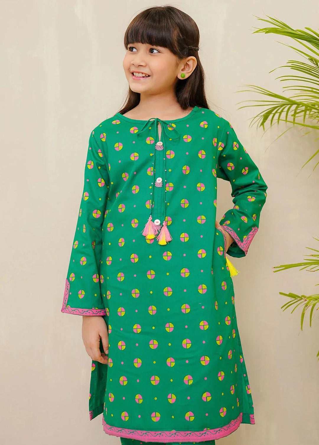 Ochre Cotton Casual 2 Piece Suit for Girls -  OFW-COR-23