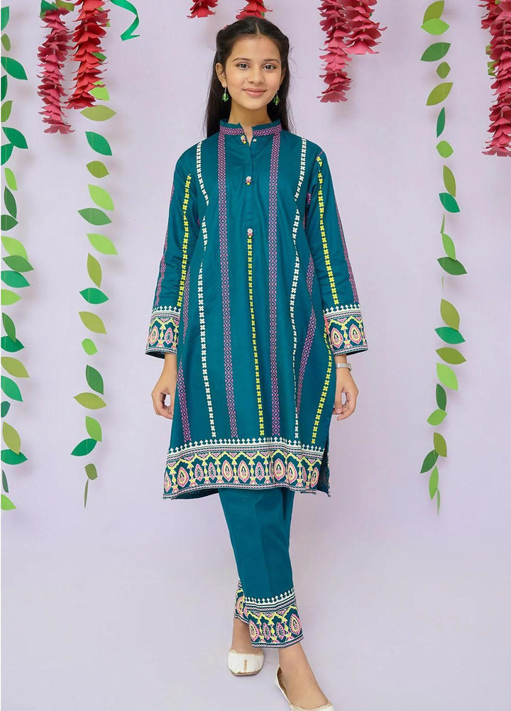 Ochre Cotton Printed Co-Ords for Girls -  OFW-COR-25
