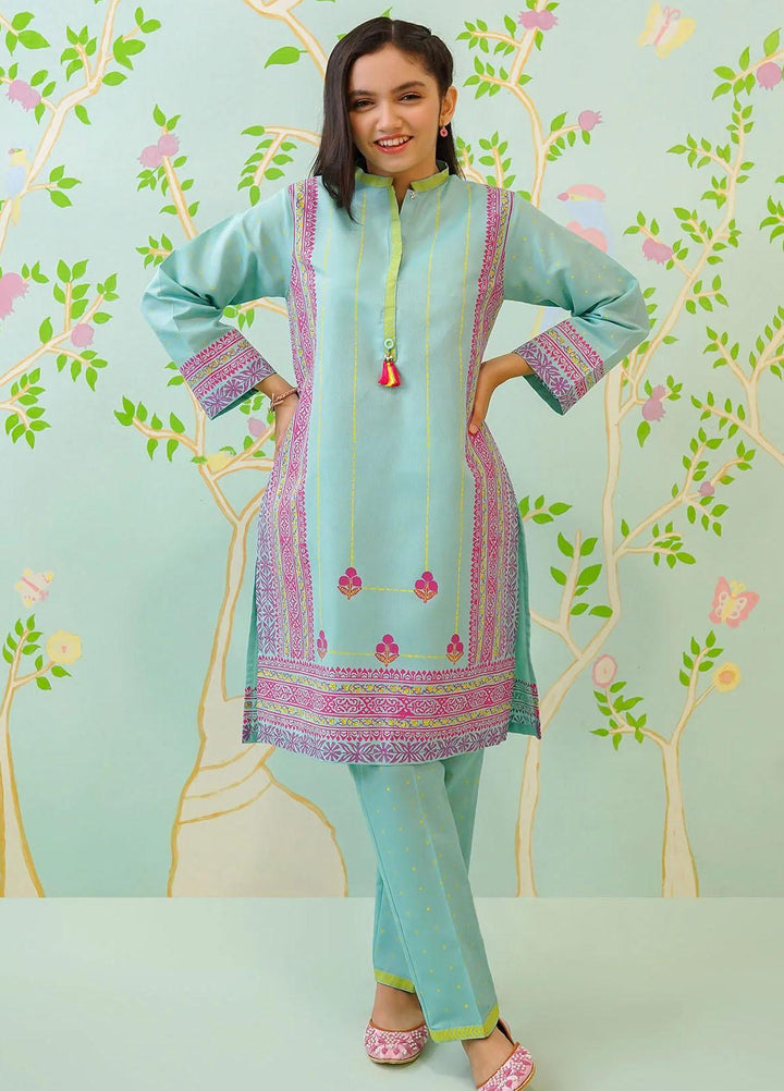 Ochre Cotton Printed Co-Ords for Girls -  OFW-COR-27