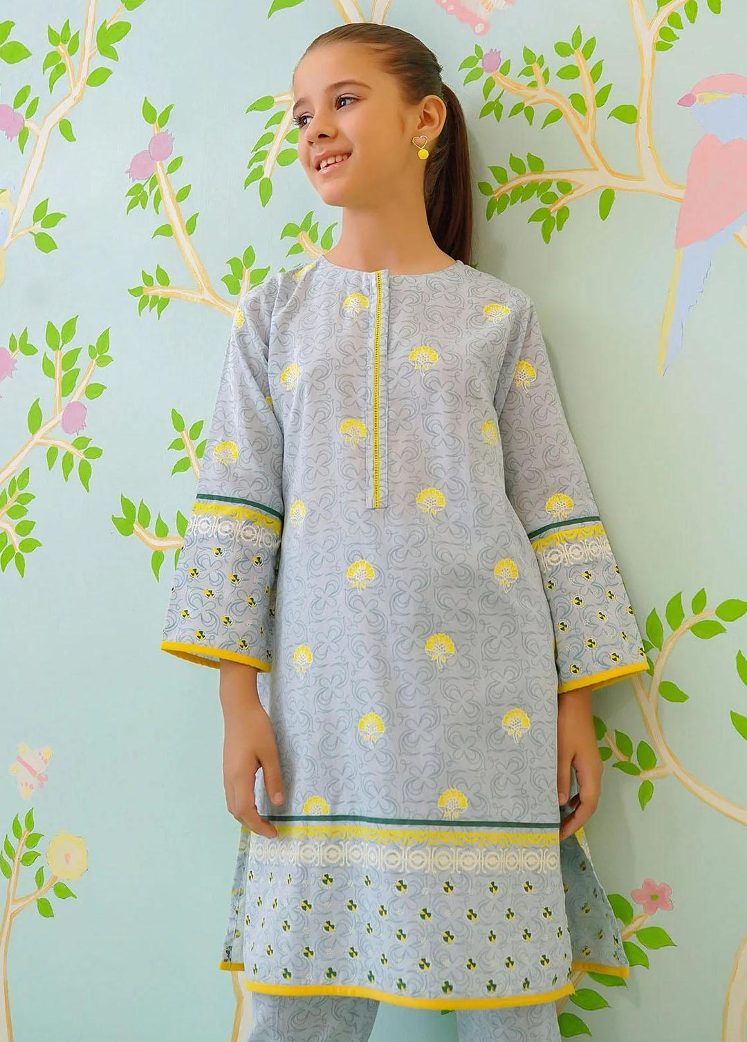 Ochre Cotton Casual 2 Piece Suit for Girls -  OFW-COR-44