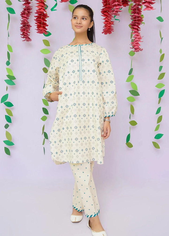 Ochre Cotton Printed Co-Ords for Girls -  OFW-COR-50