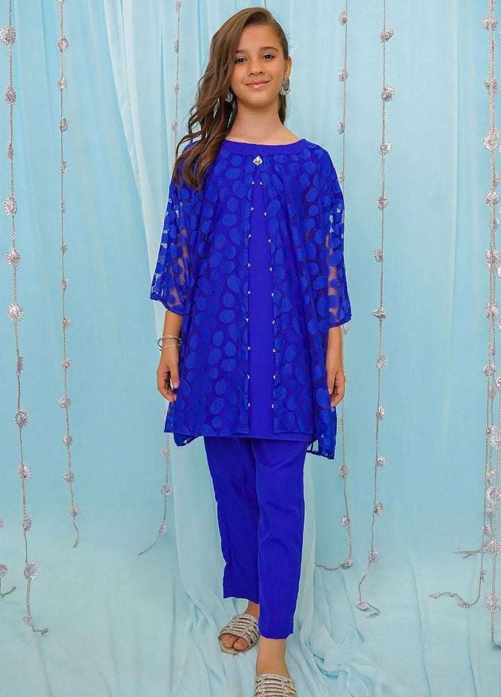 Ochre Net Casual Poncho for Girls -  OFW-FC-11