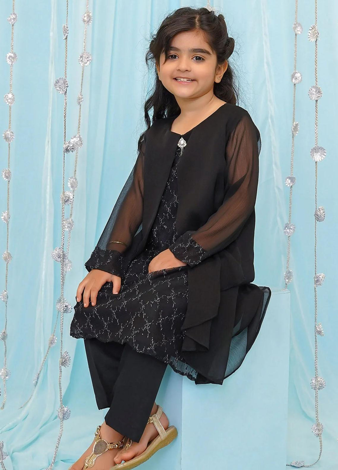 Ochre Chiffon Casual 2 Piece Suit for Girls -  OFW-FC-13