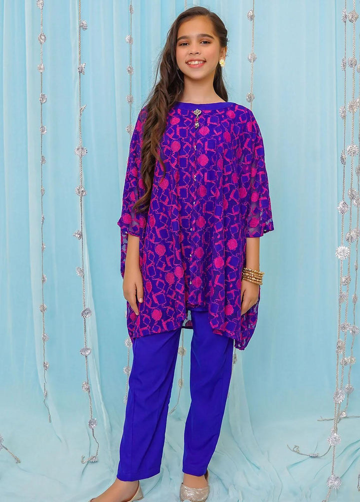 Ochre Net Casual Poncho for Girls -  OFW-FC-14