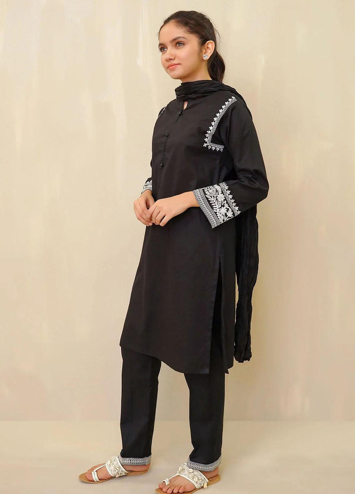 Ochre Cotton Embroidered 3 Piece Suit for Girls -  OFW-MRM-01