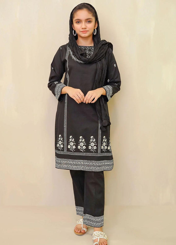 Ochre Cotton Printed 3 Piece Suit for Girls -  OFW-MRM-02