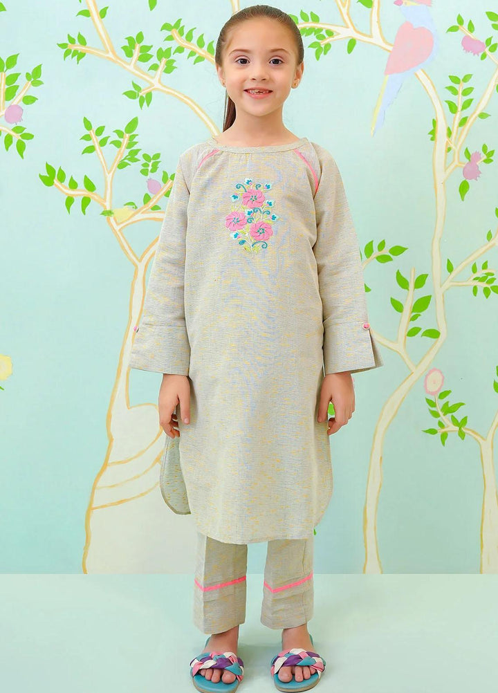 Ochre Khaddar Embroidered 2 Piece Suit for Girls -  OFW-SC-06