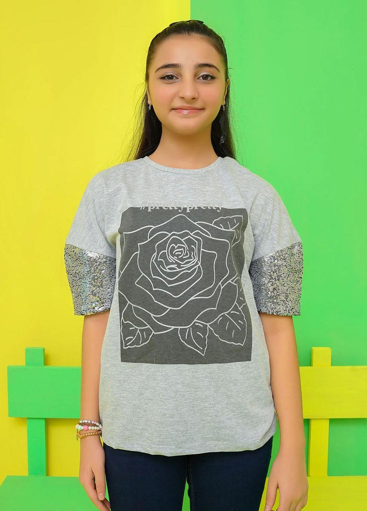 Ochre Jersey Casual T-Shirts for Girls -  OGK-281