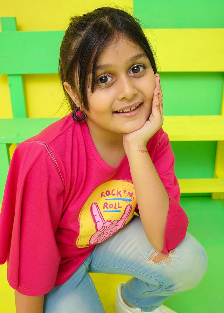 Ochre Jersey Casual T-Shirts for Girls -  OGK-284